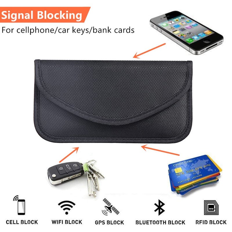 No Snooping Allowed Faraday Key Fob Protector (2 Pack), Premium Faraday Bag/Pouch, Car Key Signal Blocker, Signal Blocking Bag for Cell Phone Privacy P (Black) - Image 3
